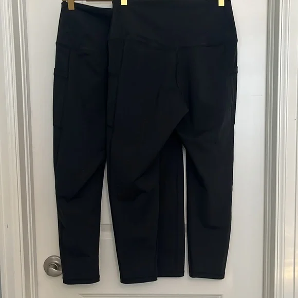 2 PAIRS Colorfulkoala High Waisted 7/8 Length Leggings with Pockets Size L Large - Picture 4 of 10